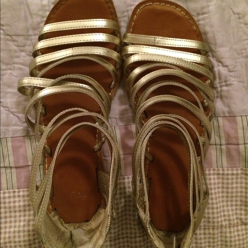 Gold metallic gladiator sandals from Gap NEW
